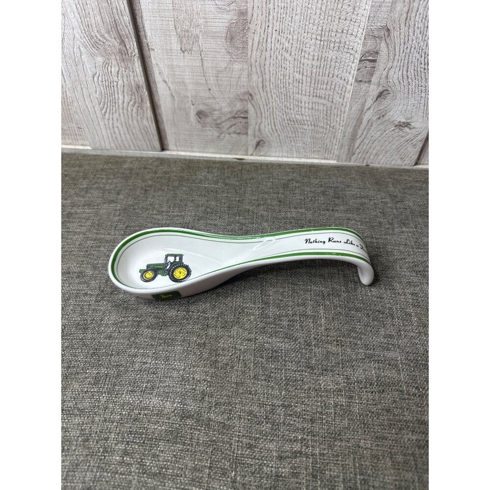 John Deere Gibson Porcelain Spoon Rest Tractor Design Nothing Runs Like A Deere